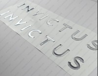 Invictus Boat Logo Chrome Raised Domed 3D Decals 54cm x 6cm 2pcs.